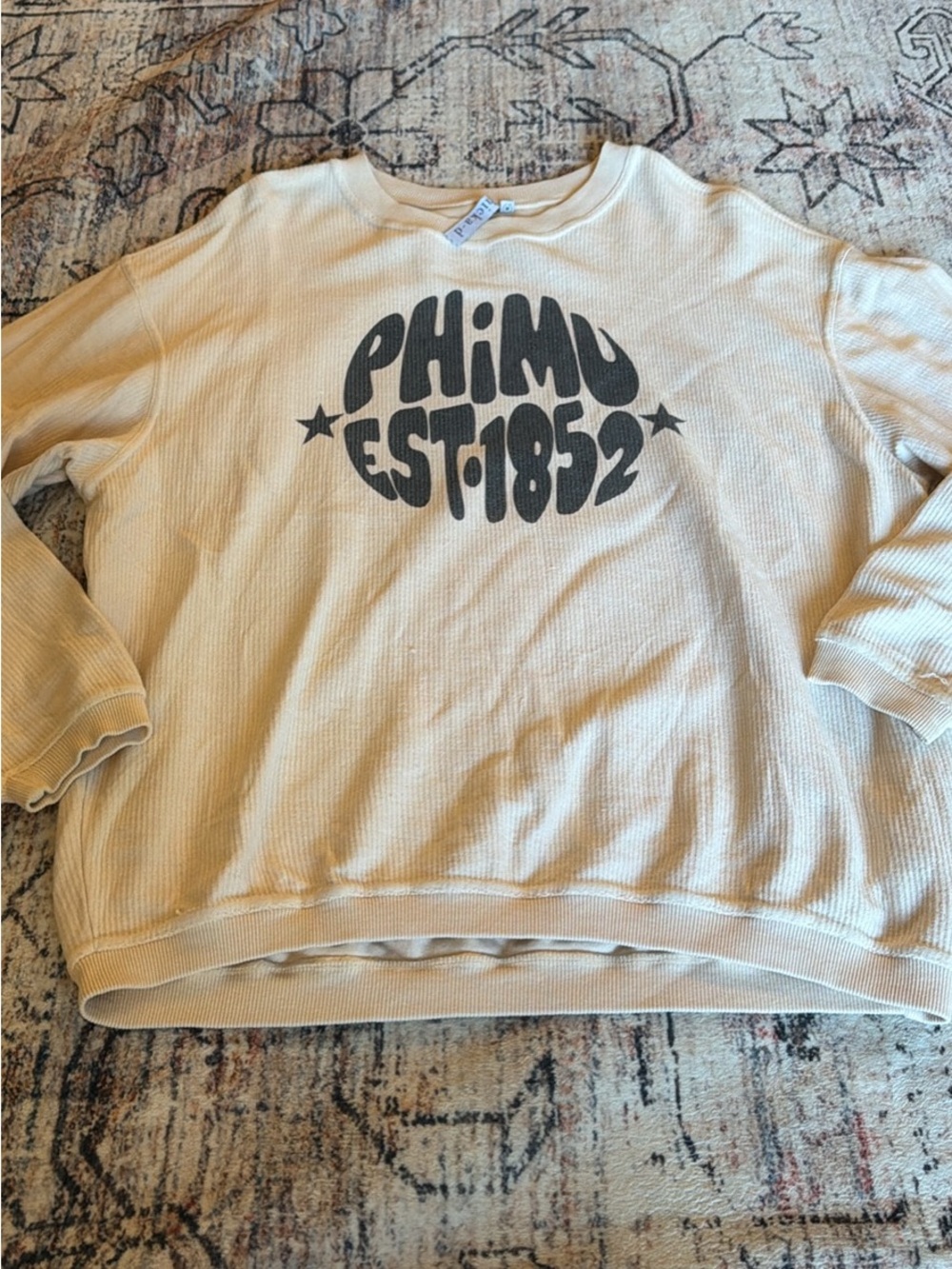 Ribbed Phi Mu Chicka-d Crewneck M